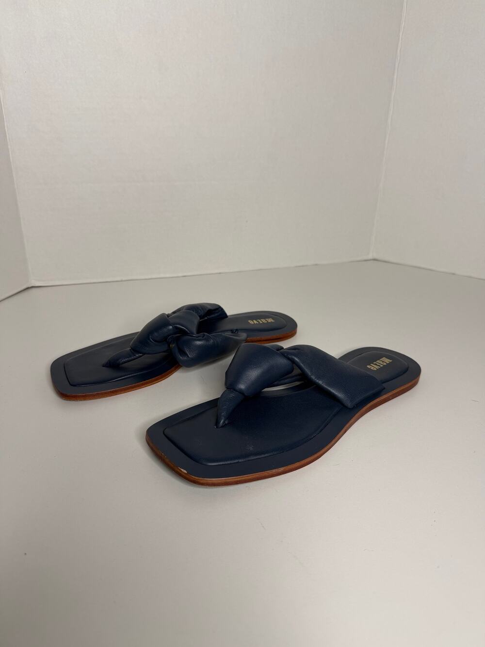 Maeve Anthropologie Navy Knot Sandals Slip On Size 8 Womens